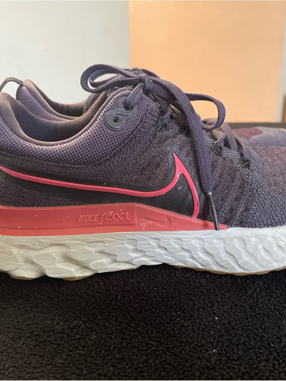 Nike Women's React Running Shoes - Plum with Pink Accents